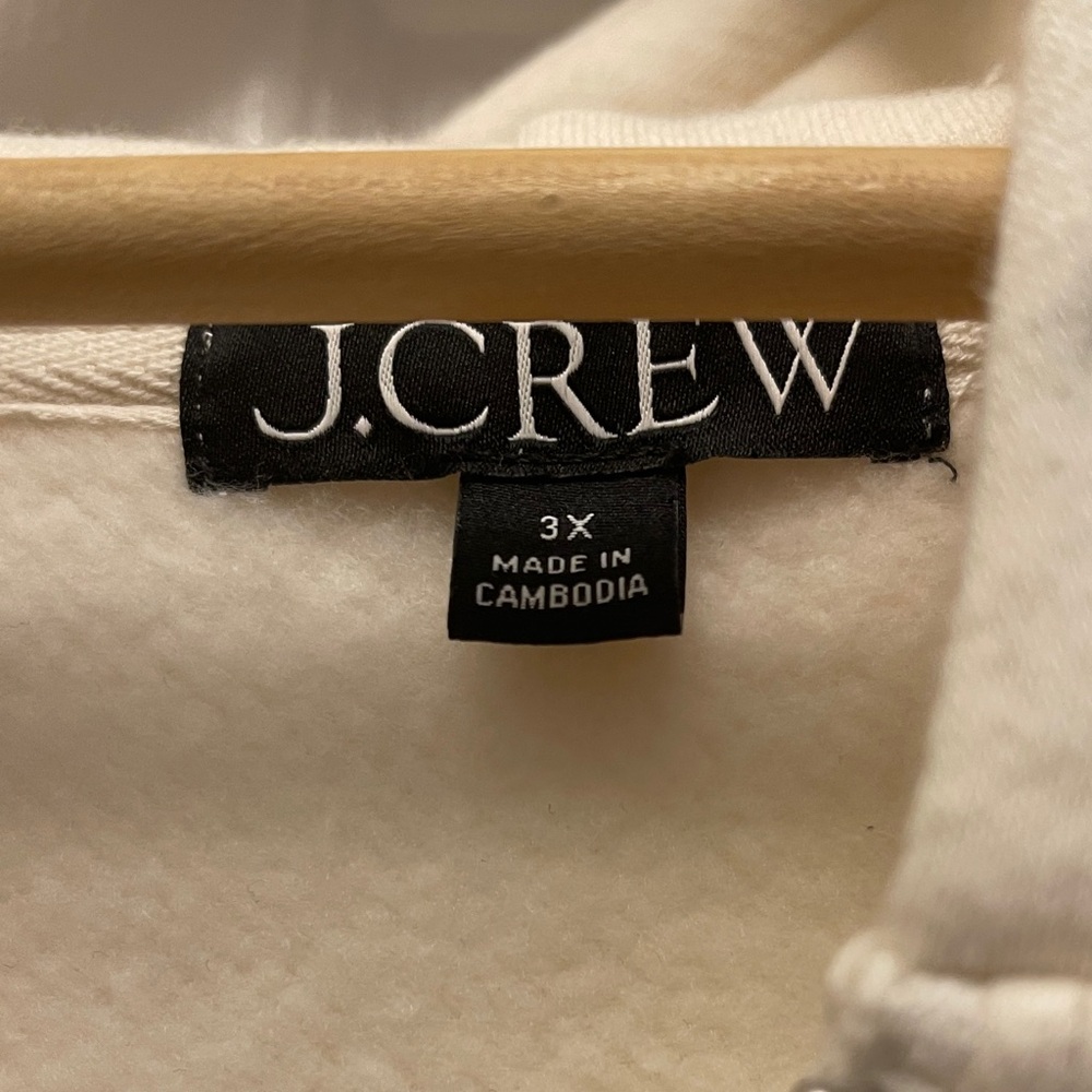 J. Crew Factory Off-White Zip-Up Hoodie - Picture 2 of 6